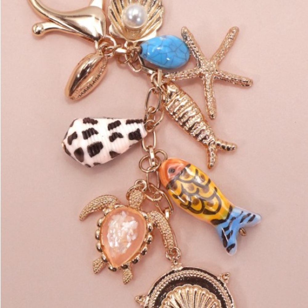 Ocean Porcelain Fish Sea Shell Starfish
Bag Charm Keychain